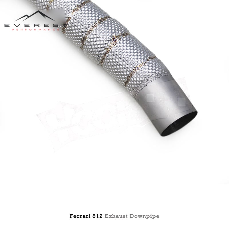 SS304 Exhaust Downpipe for Ferrari 812 6.5L V12 2017-2020 with Heat Shield Free Flow Pipe
