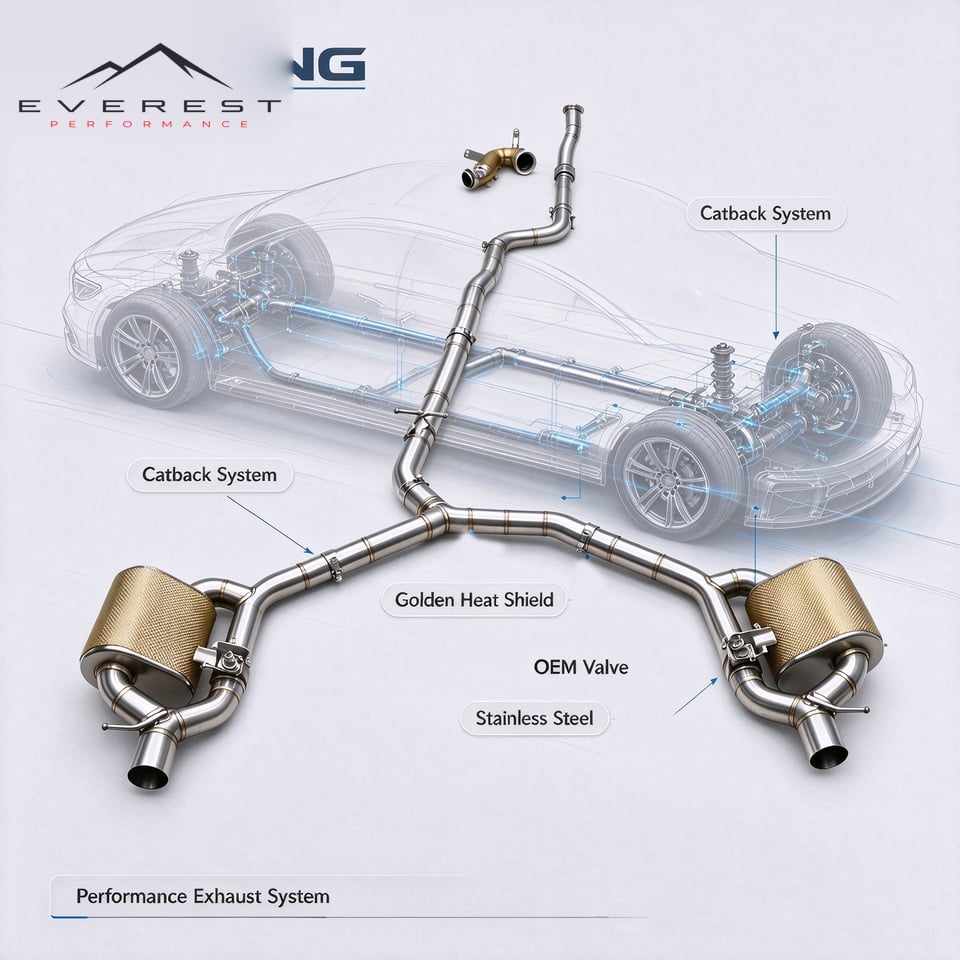 Stainless Steel Catback Exhaust System for for Mercedes-Benz CLS53 AMG 3.0T 2020-2024 Valve Exhaust Muffler Pipe
