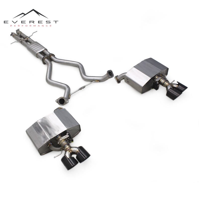 Exhaust Catback for Land Rover Range Rover SVR 5.0L 2019-2023 Muffler Electronic Valve Black Tips Quad Outlet