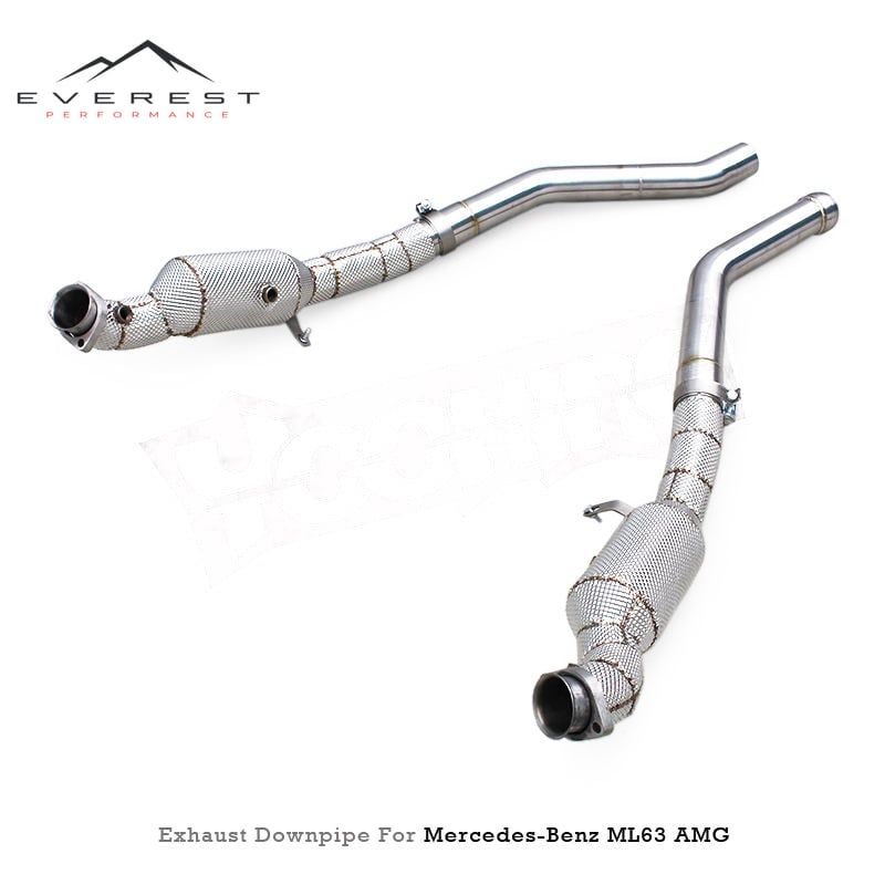 Auto Catted Downpipe for Mercedes-Benz ML63 AMG W164/M156 6.2L 2007-2011 Sport Cats Downpipe Heat Shield Exhaust Pipe