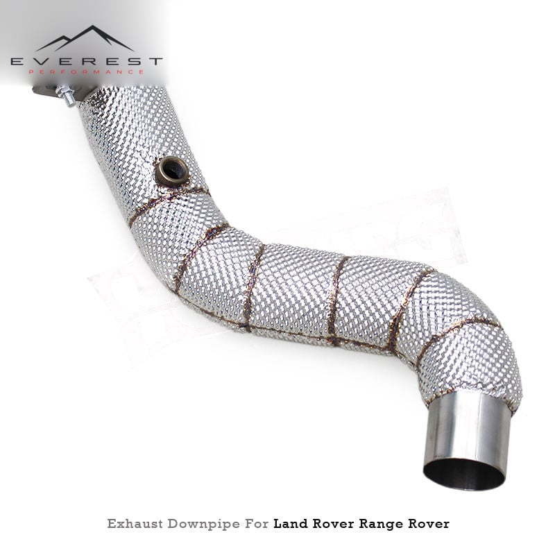SS304 Exhaust Downpipe for Land Rover Range Rover V8 5.0T 2009-2017 With Heat Shield Free Flow Downpipe