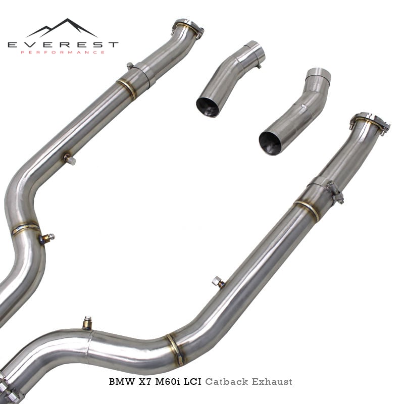 SS304L Exhaust Pipe System for BMW X7 M60i LCI 4.4TT 2023-2024 Sport Car X Mid Pipe Original Valve - Catback Exhaust