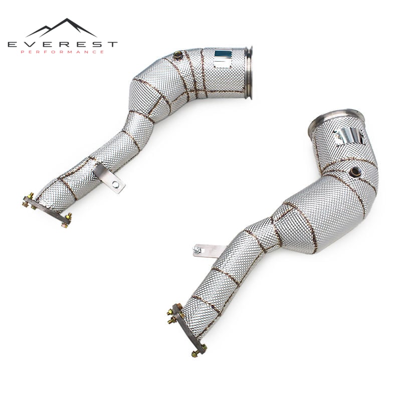 SS304 Exhaust Downpipe for Porsche Macan Turbo/ GTS 2.9T 2020-2024 Free Flow Downpipe With Heat Shield