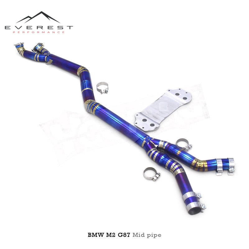 Titanium Single Mid-Pipe Exhaust Pipes for BMW M3/M4 G80//G82/G83/G8X 3.0T 2021-2023 Racing Car with Brace