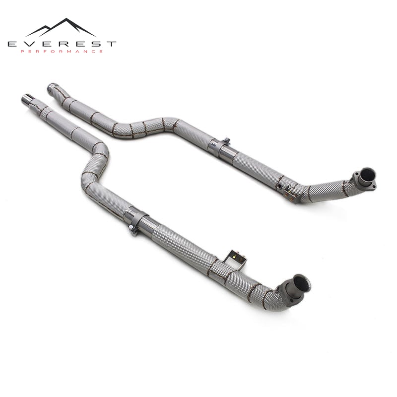 Downpipe for Mercedes-Benz C63 AMG W204 6.2L 2011-2015 Heat Shield Downpipe Stainless Steel Exhaust Pipes