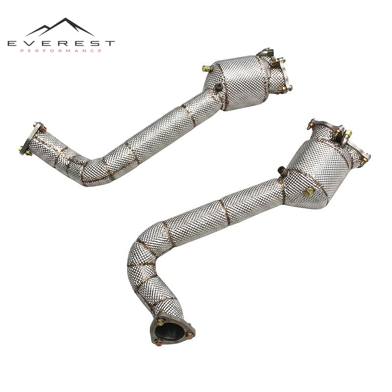 SUS304 Catted Downpipe Exhaust Pipes for Porsche 718 Cayman GTS/GT4 4.0L 2018-2022 Sport Cat Header