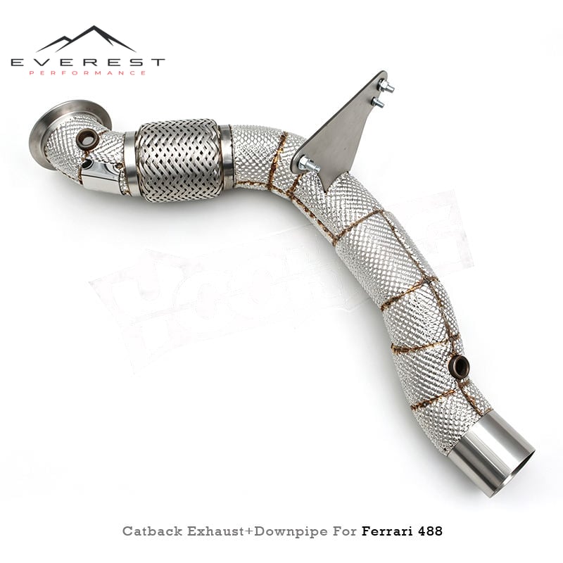 SS304 Full Exhaust for Ferrari 488 V8 3.9T 2015-2019 Racing Free Flow Downpipe Direct Exhaust System