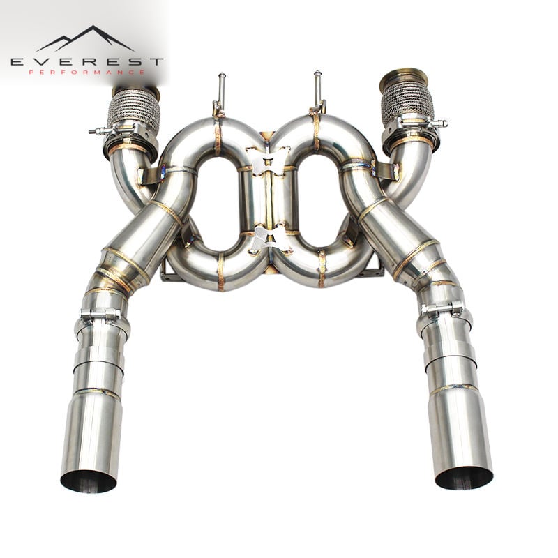 Catback Exhaust Pipes for Mclaren 720S Spider Coupe 4.0T 2017-2019 Stainless Steel Chrome Silver Tips