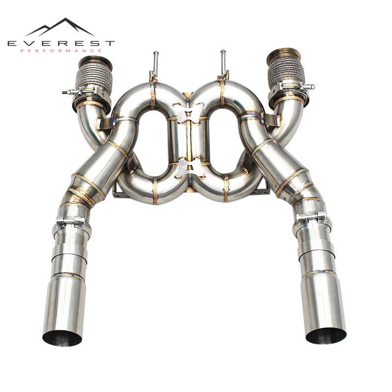 Catback Exhaust Pipes for Mclaren 720S Spider Coupe 4.0T 2017-2019 Stainless Steel Chrome Silver Tips