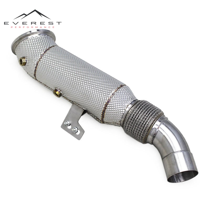 SS304L Exhaust Downpipe for BMW M240i A90 M340i M440i G20 G22 B58 3.0T 2017-2019 Heat Shield Free Flow Downpipe