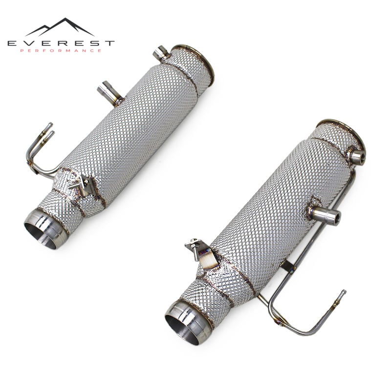 SS304 Exhaust Downpipe for Mclaren Artura 3.0T Spider 2023-2024 High Flow 100/200/300 Cell & Straight-through Downpipes