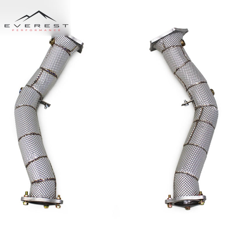 Stainless Steel Exhaust Pipes for Porsche Cayenne 958/958.1 4.8T 2011-2014 Exhaust Header Downpipe With Heat Shield