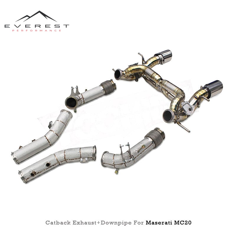 Racing Titanium Exhaust Pipe SUS304 Downpipe for Maserati MC20 3.0T 2020-2024 Valve Muffler Catback Exhaust System