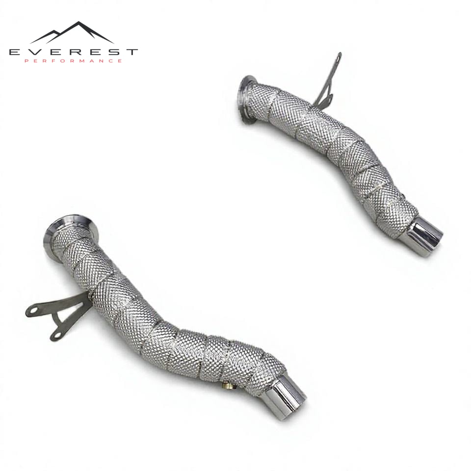 SS304 Exhaust Downpipe for Ferrari 458 4.5 2013-2016 With Heat Shield Straight Through Downpipes