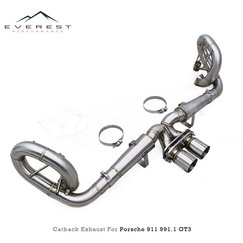 Racing Stainless Steel Exhaust Pipe System for Porsche 911 991/991.1 GT3 4.0L 2015-2018 Rear Section Valved Muffler Exhaust Pipe