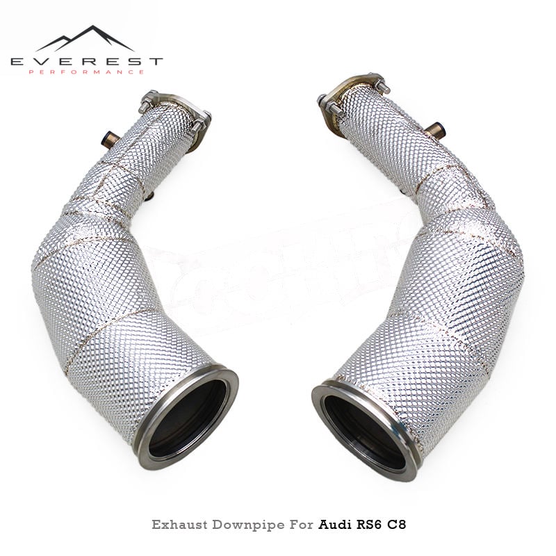 Stainless Steel Exhaust Pipes for Audi RS6/RS7 C8 4.0T 2021-2023 Heat Shield Downpipe Direct Header