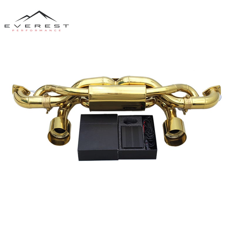 High Performance Sport Exhaust for Porsche 718 Cayman GT4 RS 4.0L 2022-2025 Stainless Steel Plate Gold Catback Muffler System