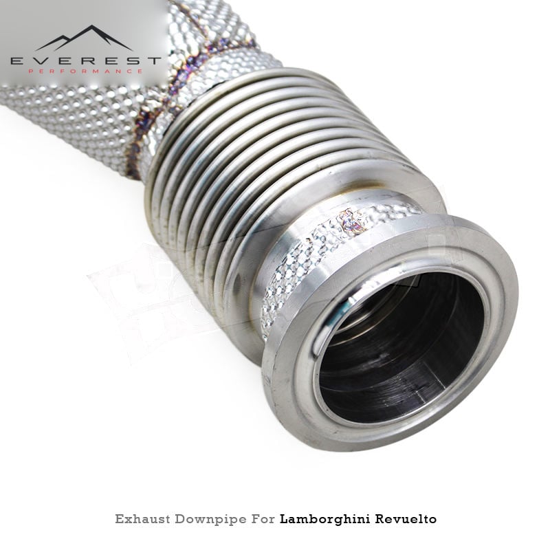 Heat Shield Downpipe for Lamborghini Revuelto V12 6.5L 2023-2025 Stainless Steel 100/200/300cell Catalyst Downpipe