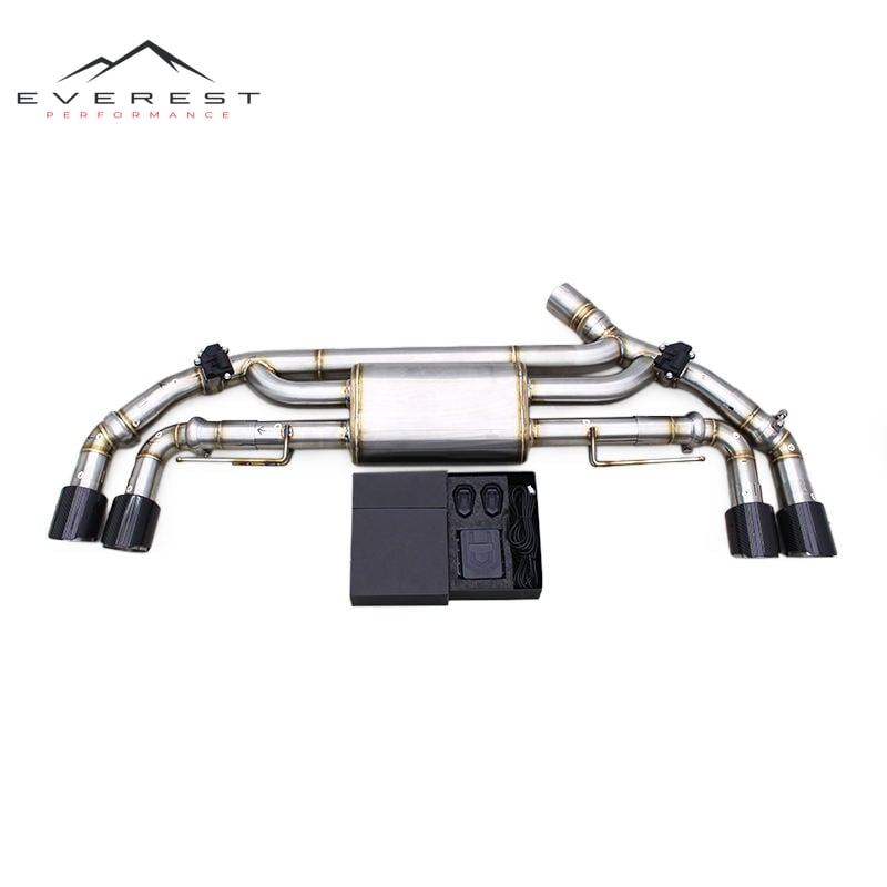 Custom Stainless Steel Axle Exhaust Pipes for BMW X5 G05 45E/50E 2019+ Sport Car Exhaust System Carbon Fiber Tip Exhaust Muffler