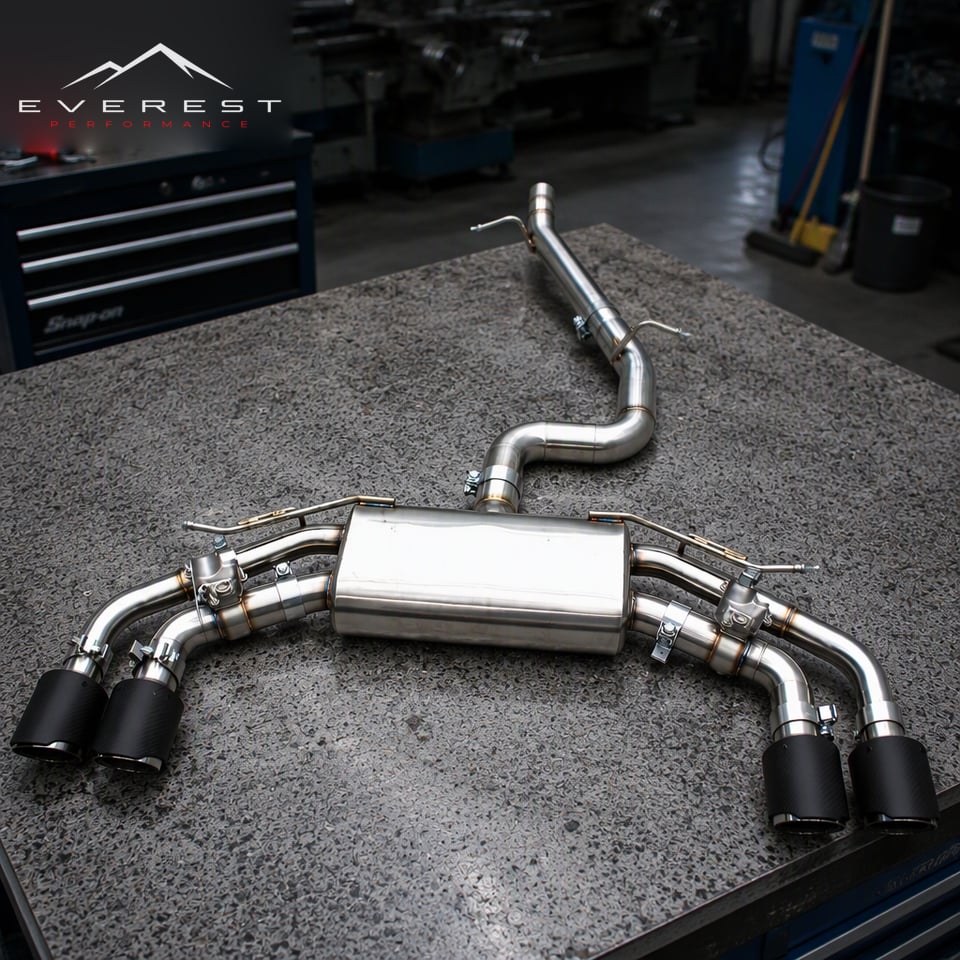 304 Stainless Steel Valvetronic Performance Muffler for VW Golf 8/MK8/8R R 2.0T 2020-2024 Stainless Steel Exhaust Pipe