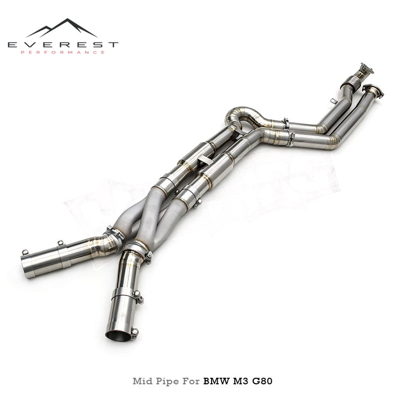 Replacement Titanium Midpipe With 3D Printed Z Pipe for BMW M2/M3/M4 G80/G82/G87/G8X S58 2021-2026 Middle Pipe With Resonator
