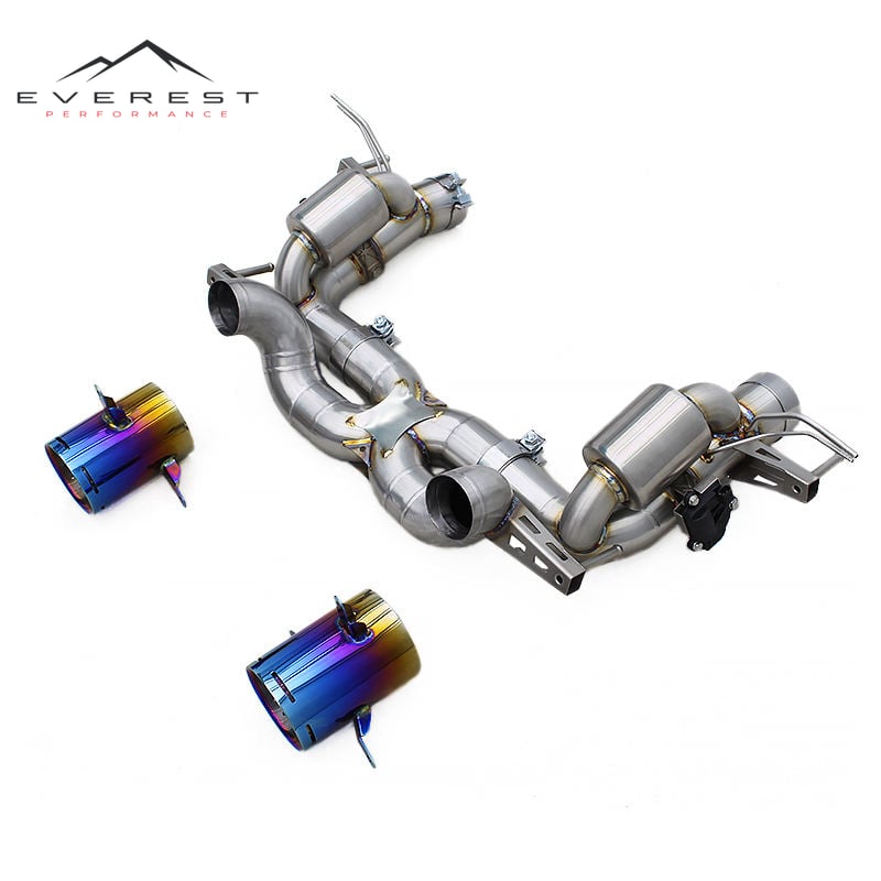 Stainless Steel Catback for Ferrari SF90 Spider/Stradale 3.9T V8 2019-2023 Valvetronic Muffler Burnt Blue Exhaust Pipes