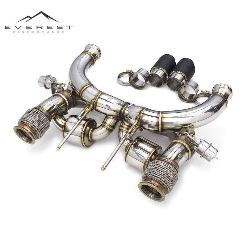 Custom Catback Muffler for Mclaren 720s 4.0 2017-2019 Car Part Escape Stainless Steel Pipe Muffler Valved Exhaust System