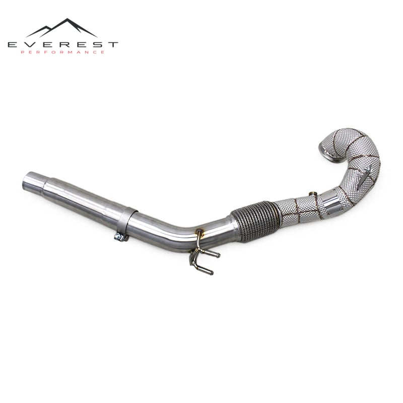 Racing SS304 Exhaust Downpipes for VW GOLF 7/7.5 MK7/MK7.5 GTI 2.0T 2014-2020 Straight Through Downpipes With Heat Shield