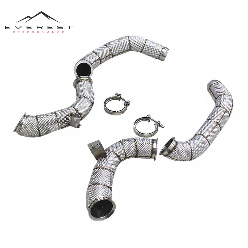 SS304L Exhaus Downpipe for Mercedes-Benz E63/E63S AMG W213 4.0TT 2016-2023 With Heat Shield Straight Through Downpipes