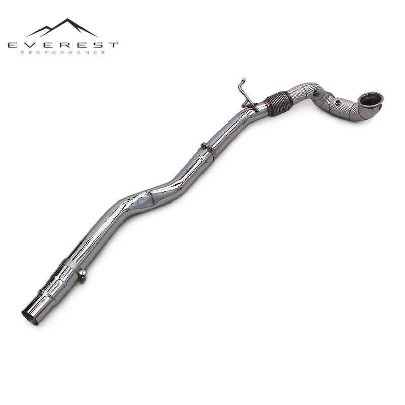 Straight Downpipe Exhaust System for VW GOLF 8R 2019-2023 Stainless Steel Front Tube With Heat Shield