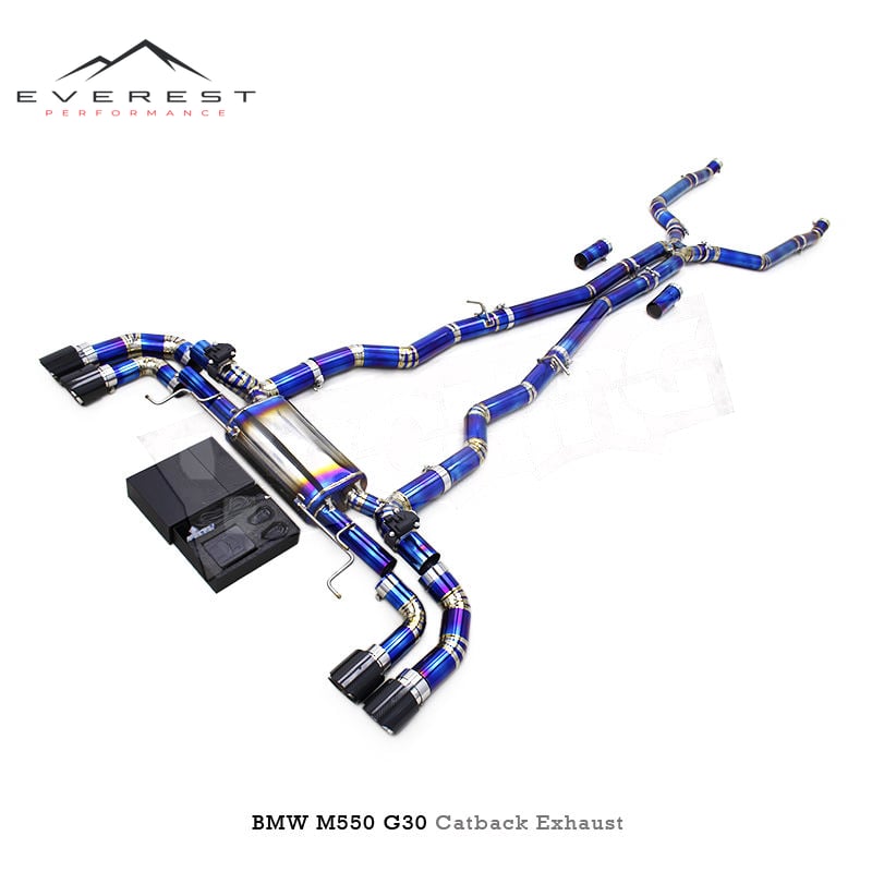 Titanium Exhaust Pipe System for BMW M550/M550i G30/N63 4.4TT 2017-2022 High-quality Electronic Valve Catback Exhaust