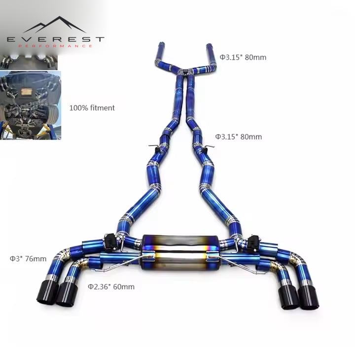 Various Styles Racing Car Exhaust System for BMW M5 F90 4.4T 2018-2023 Titanium Catback Exhaust Pipe Valve Muffler