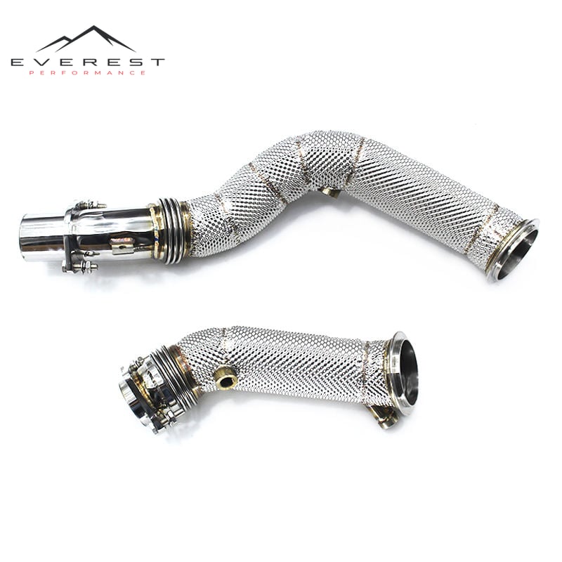 Race Downpipe for BMW M3/M4 F80 F82 S55 3.0T 2014-2019 Heat Shield Free Flow Race Front Down Pipes