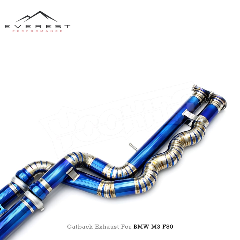 Custom Titanium Catback with SS316 Z Pipe for BMW M3/M4 F80/F82/F83 S55 3.0T 2014-2019 Active Sound Valvetronic Exhaust System