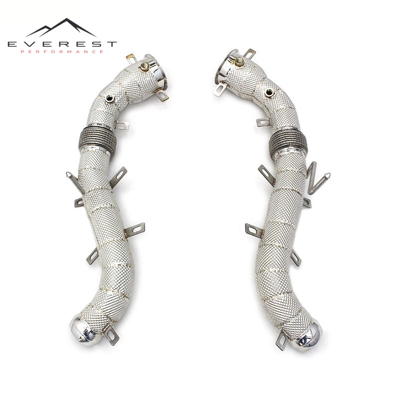 Free Flow Pipe Downpipe for Mclaren 540C/570/570S/570GT 3.8 2015+ With Heat Shield Exhaust Manifold Straight Pipe