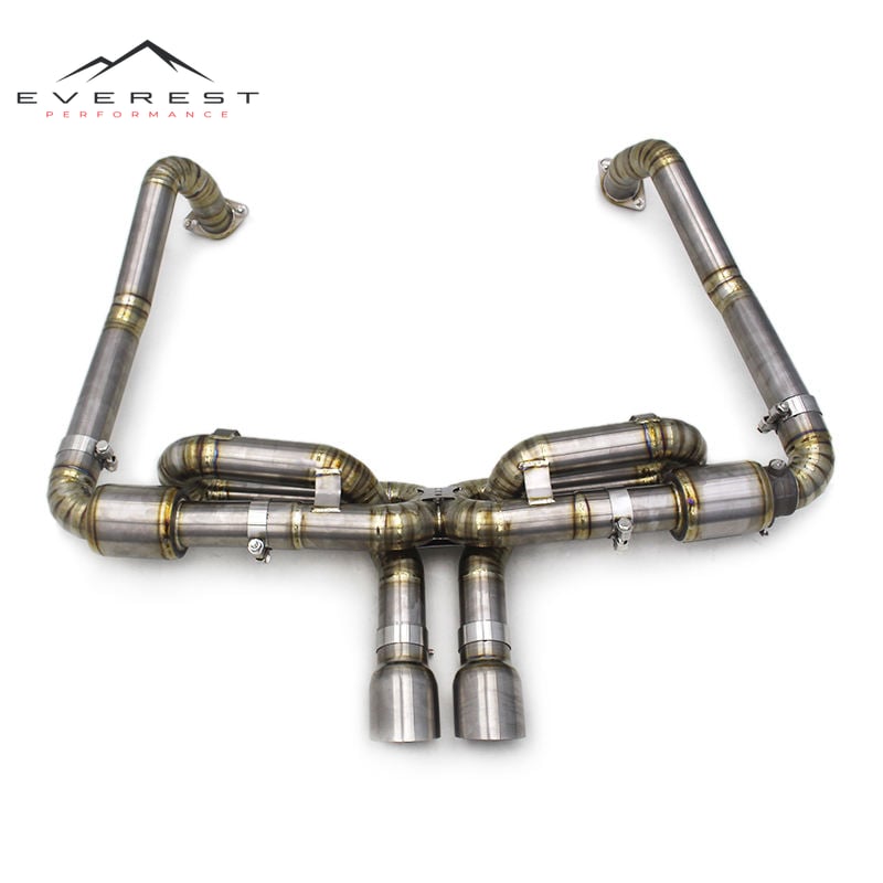 Titanium Valved Muffler Pipe for Porsche 718 Boxster/Cayman 2.0T 2016-2023 High Performance Catback Exhaust System