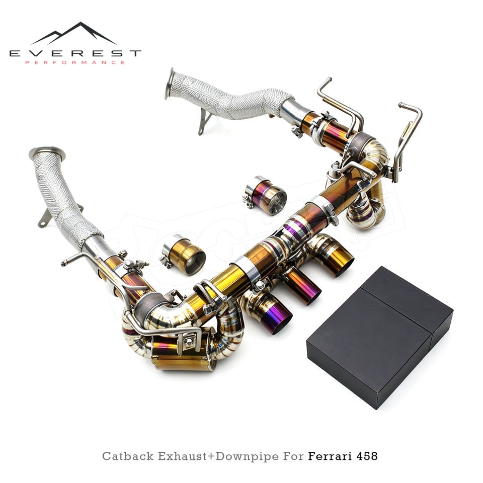 Tuning Exhaust System for Ferrari 458 4.5L 2011-2016 Titanium Exhaust Muffler with SS304 Downpipe Valvetronic Exhaust System