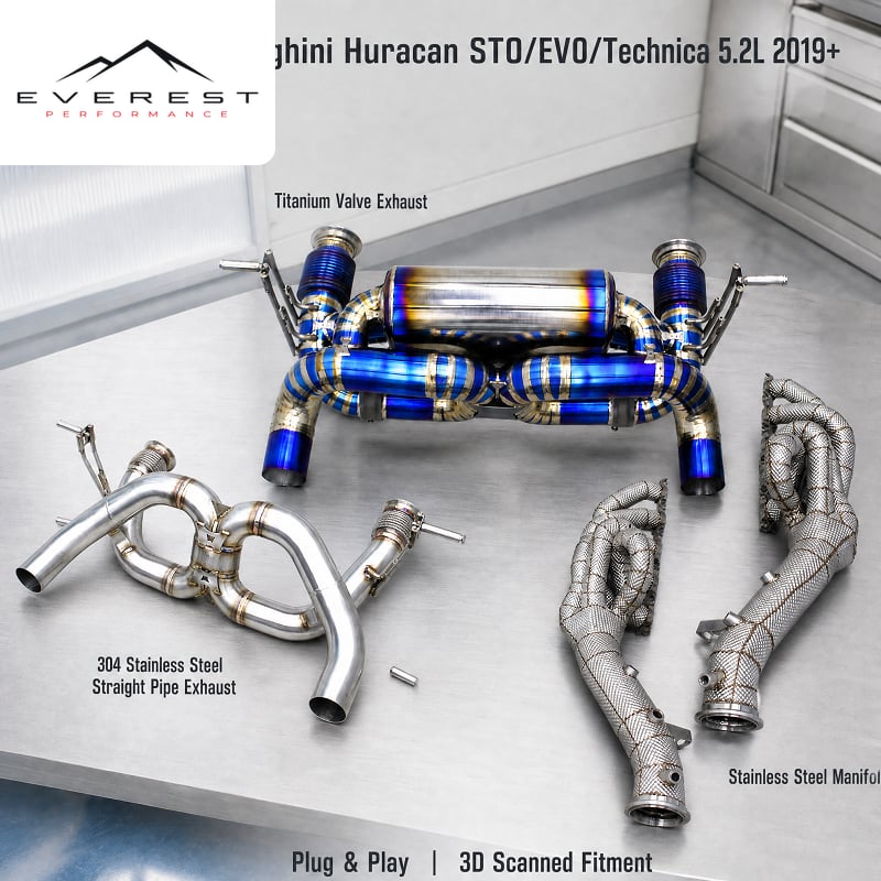 Direct-fit Catback Muffler Header for Lamborghini Huracan STO/EVO/Technica 5.2L 2019+ Dynamic Sound Valved Sport Exhaust System