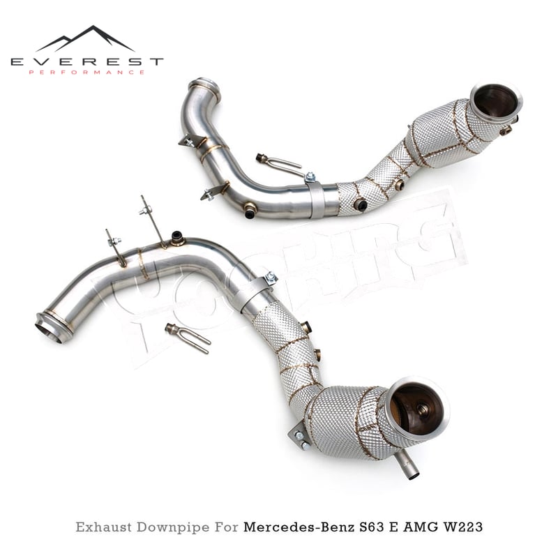 Catted Downpipe With Heat Shield for Mercedes-Benz S63 E AMG W223 V8 4.0T 2020-2025 Stainless Steel Header