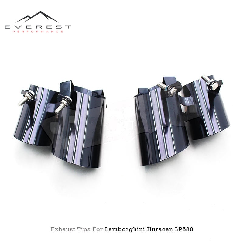 Sport Car Exhaust Pipes for Lamborghini Huracan LP580 2014-2019 Black Rear Tail Dual Exhaust Muffler Tip Pipes