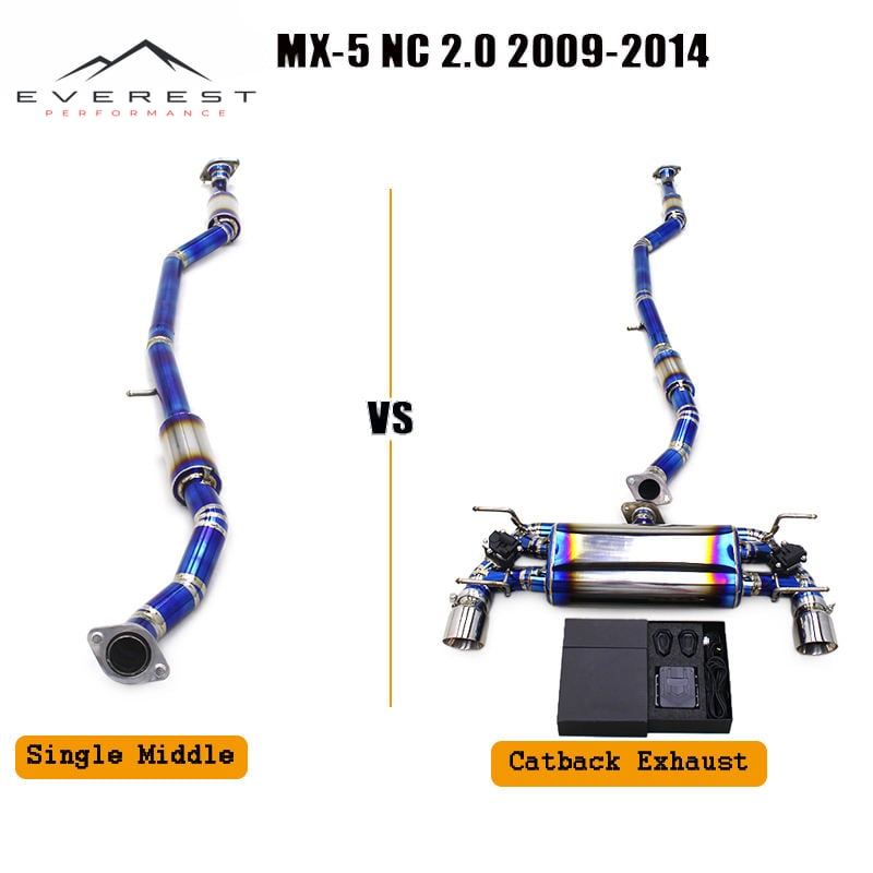 Titanium Exhaust Pipe System for Mazda MX-5 NC 2.0 2009-2014 Single Middle /Electronic Valve Catback Exhaust