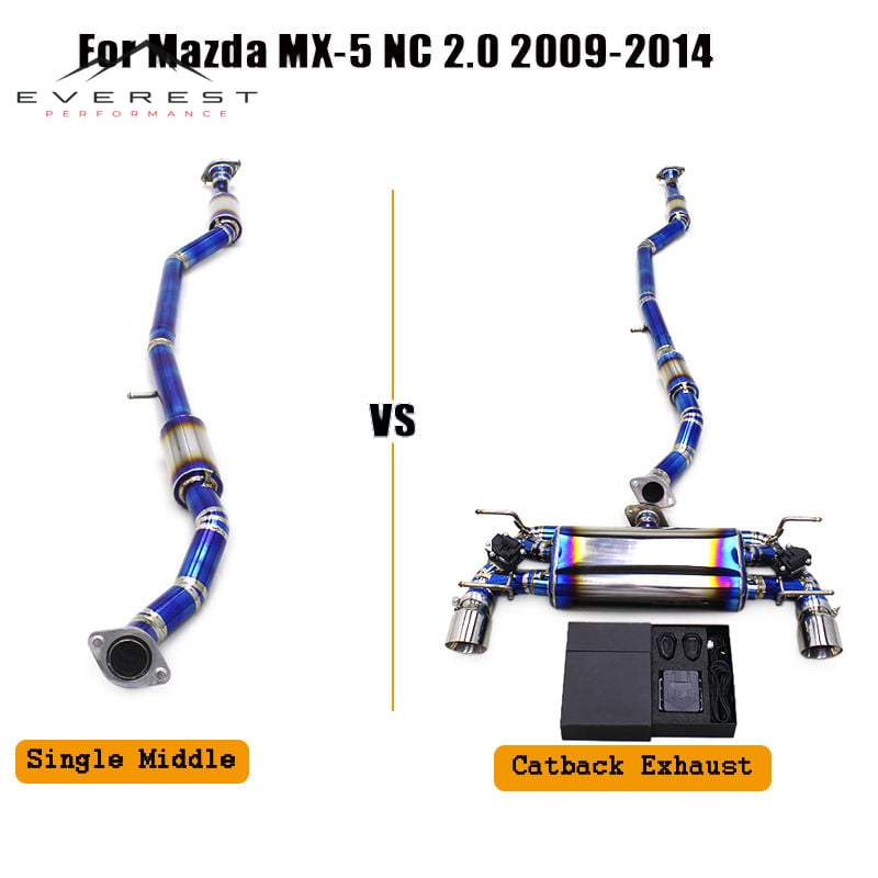 Titanium Exhaust Pipe System for Mazda MX-5 NC 2.0 2009-2014 Single Middle /Electronic Valve Catback Exhaust
