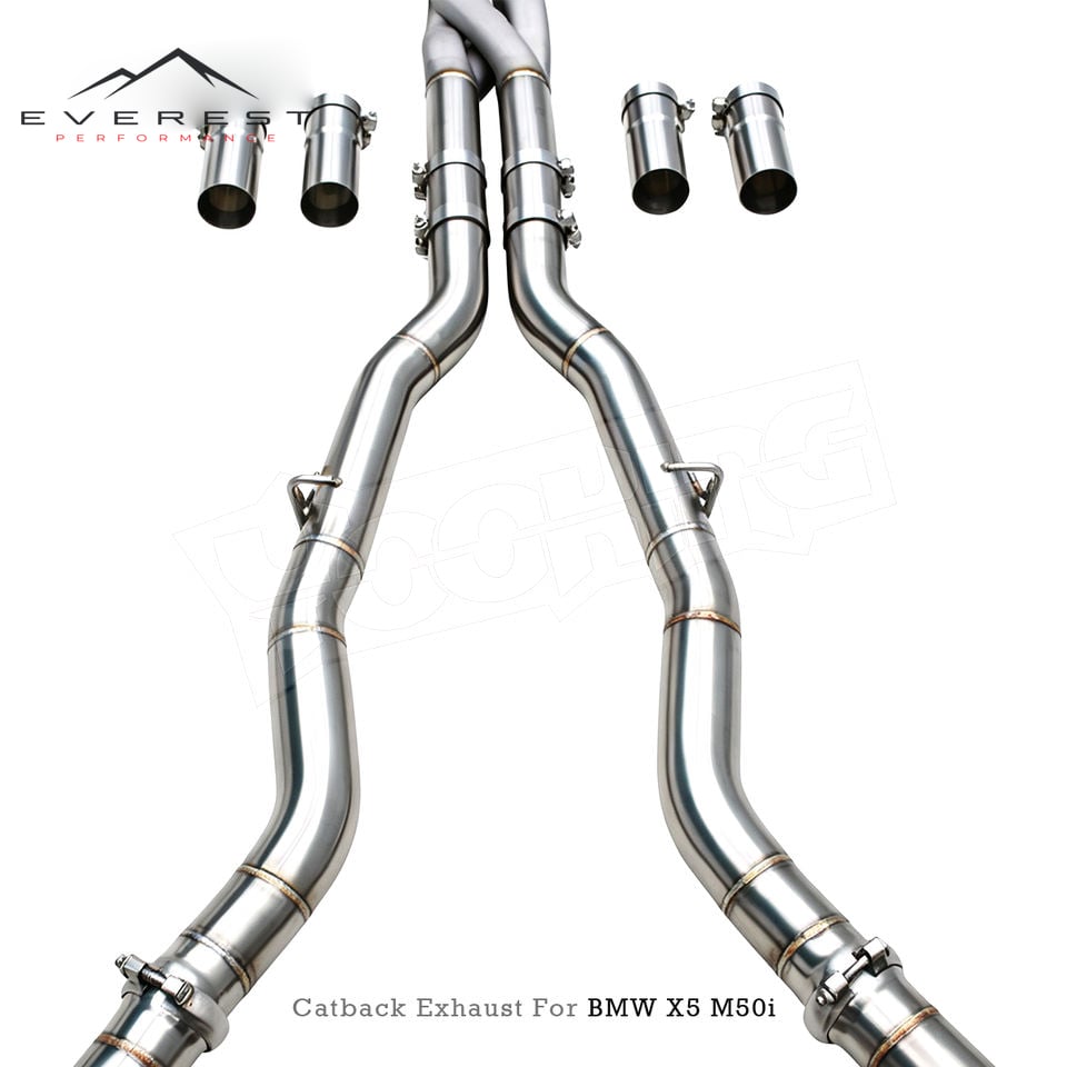 SS304L Exhaust Pipe System for BMW X5 M50i G05 4.4TT 2019-2024 with Z Pipe Valvetronic Catback Exhaust Four Outlet Nozzle