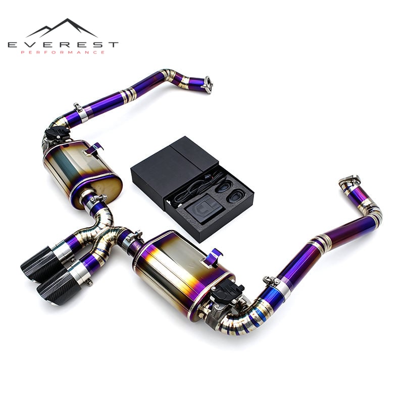 Direct-fit Titanium Lightweight Axleback for Porsche 718 Boxster/Cayman 2.0T 2016-2025 Valved Sport Enhanced Sound Rear Muffler