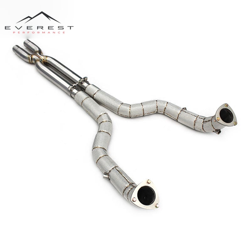 Stainless Steel Exhaust Pipes for Maserati Gran Turismo GT 4.2L 4.7L 2008-2023 Downpipe With Heat Shield X Mid Pipe