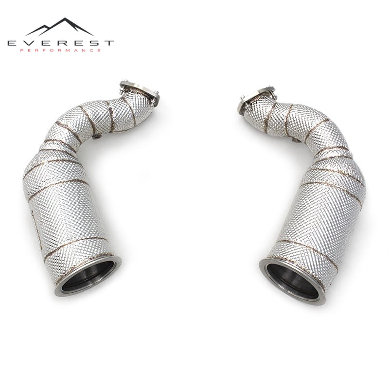 Exhaust Downpipe for Audi RSQ8 4.0T 2022-2023 Stainless Steel Exhaust Pipes with Heat Shield Racing Car Exhaust System