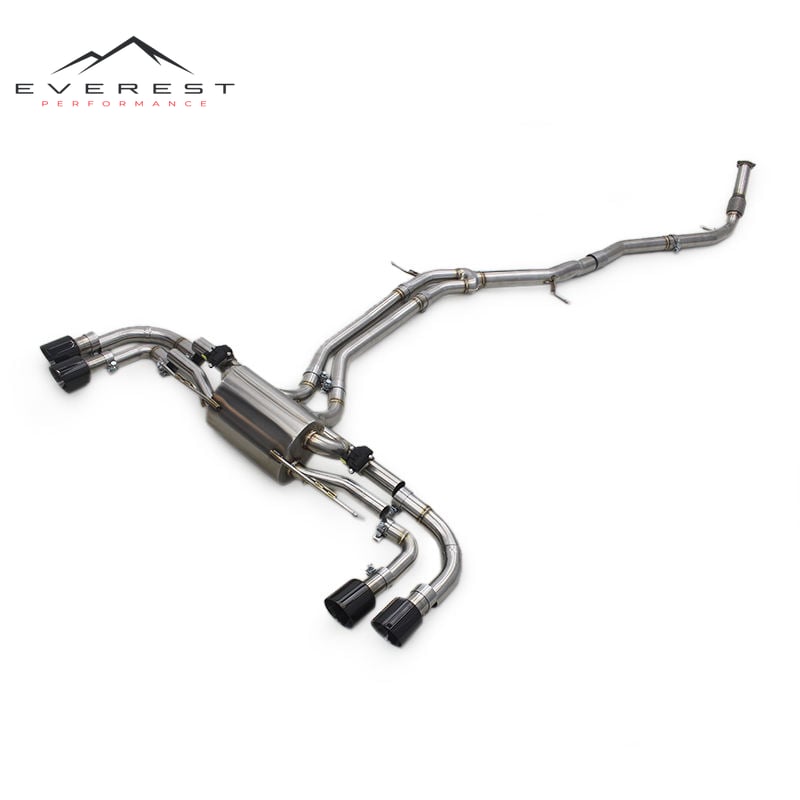 Catback for Porsche Cayenne E3 3.0T 2018-2023 Upgrade Valvetronic Exhaust Muffler Catback System With Black Tips