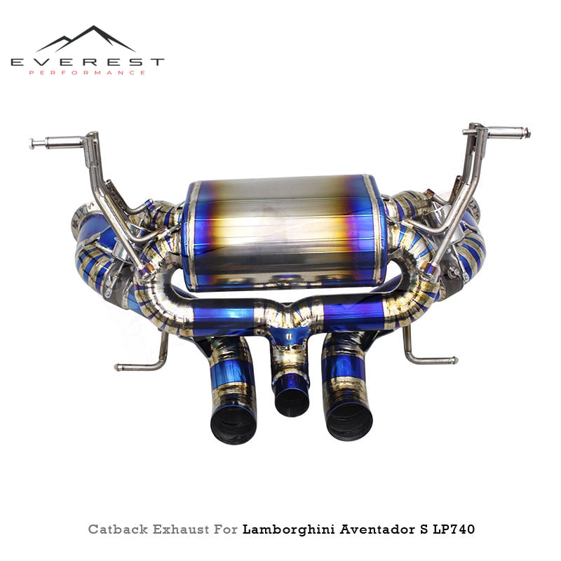 Racing Titanium Catback Exhaust for Lamborghini Aventador LP740/LP740S 6.5L 2017-2018 Rear Muffler Exhaust Pipe Vacuum Valve