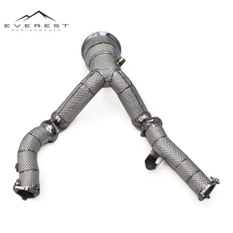 Direct-fit Exhaust Downpipe for Audi A6/A7 C8 3.0T 2019-2023 Heat Shield Stainless Steel Downpipe