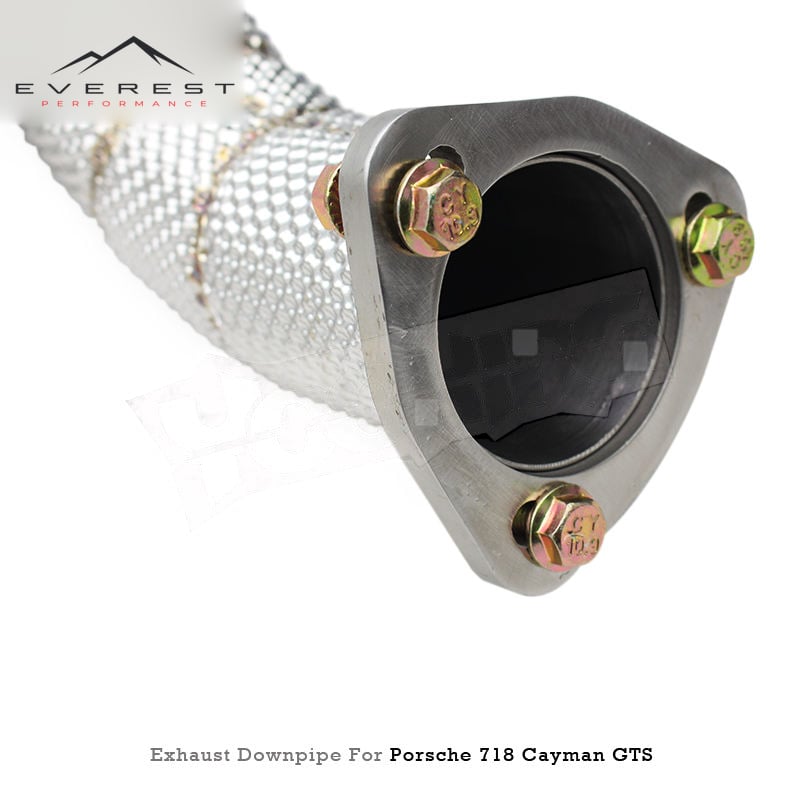 SS304L Exhaust Downpipe for Porsche 718 Cayman GTS/GT4 4.0L 2018-2022 With Heat Shield High Flow Catted Downpipe 200/300 Cell